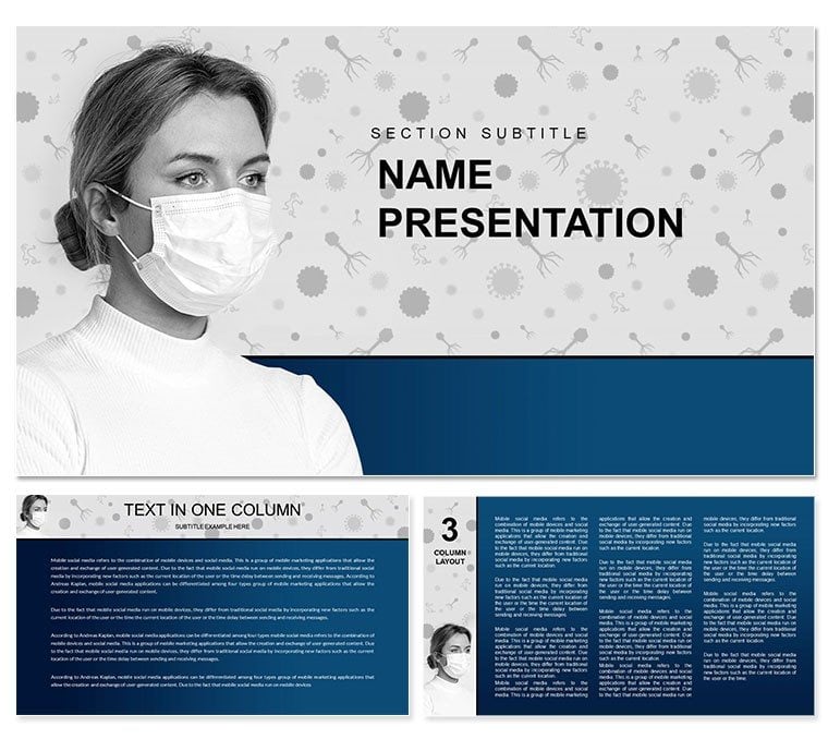 Medical Face Masks - Virus PowerPoint Template for Pandemic Safety