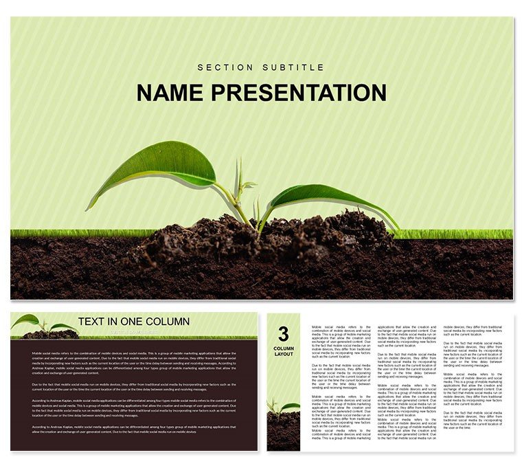 Flora Sprout Plants PowerPoint template