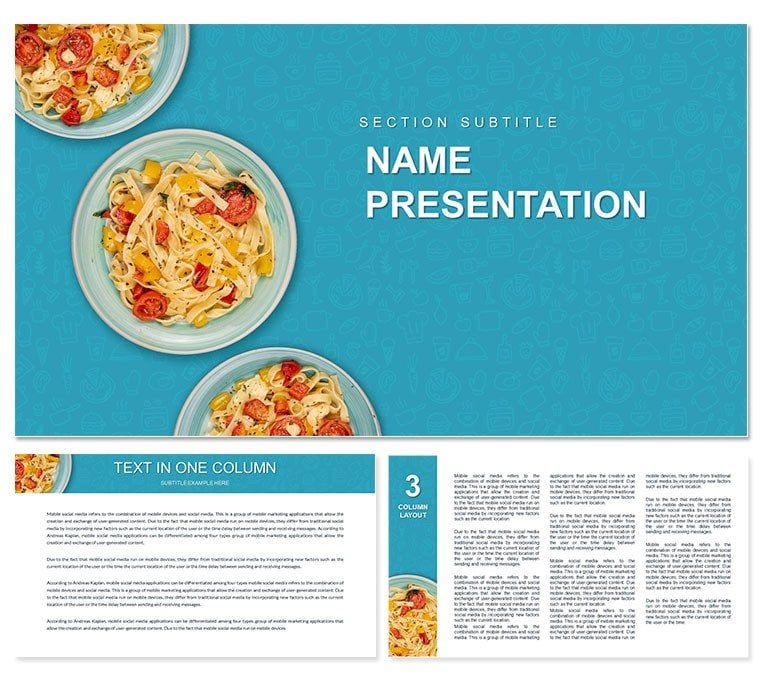 Chicken and Tomato Pasta PowerPoint Template for Presentation