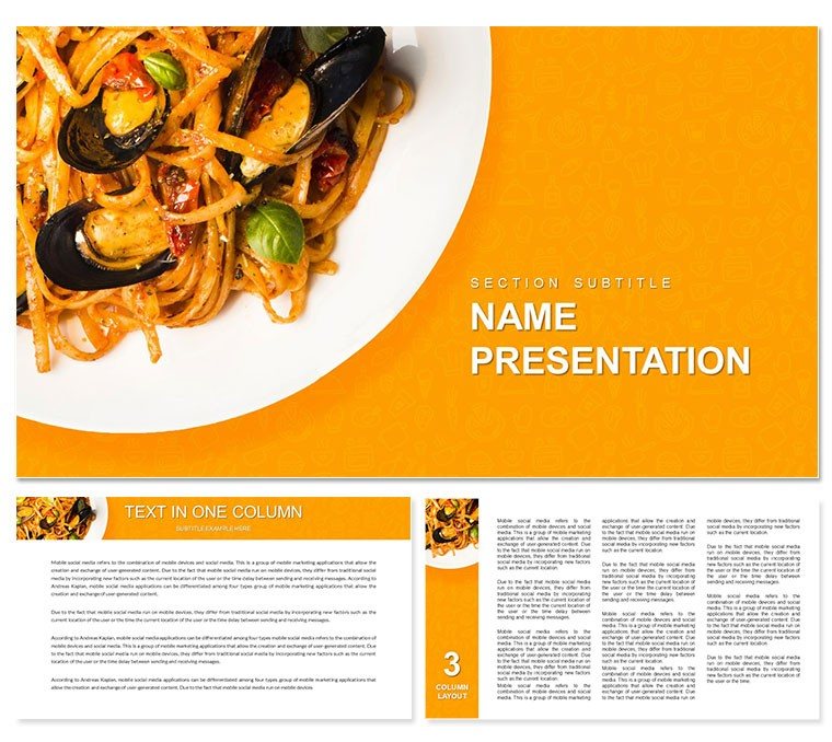 Creamy Tomato Garlic Butter Shrimp PowerPoint template
