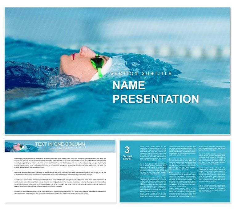 Swimming Sport PowerPoint template