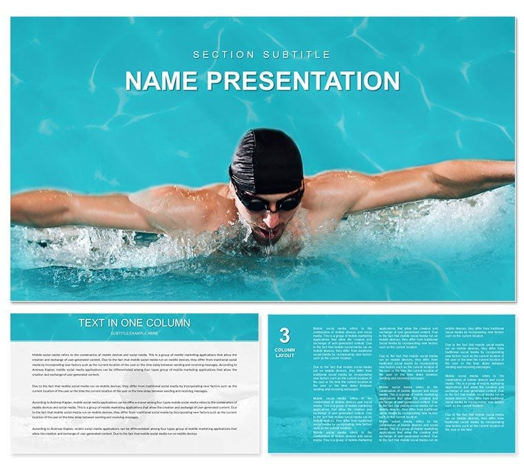 Freestyle Swimming PowerPoint template