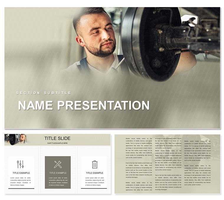Auto Diagnostic and Repair PowerPoint Template