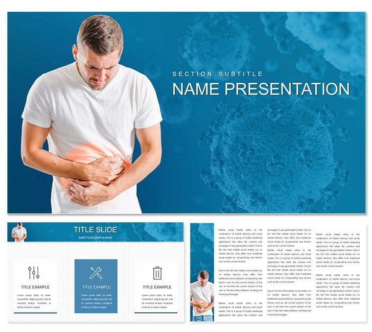 Stomach Ache Reasons for Abdominal Pain, Cramps, Treatment PowerPoint Template