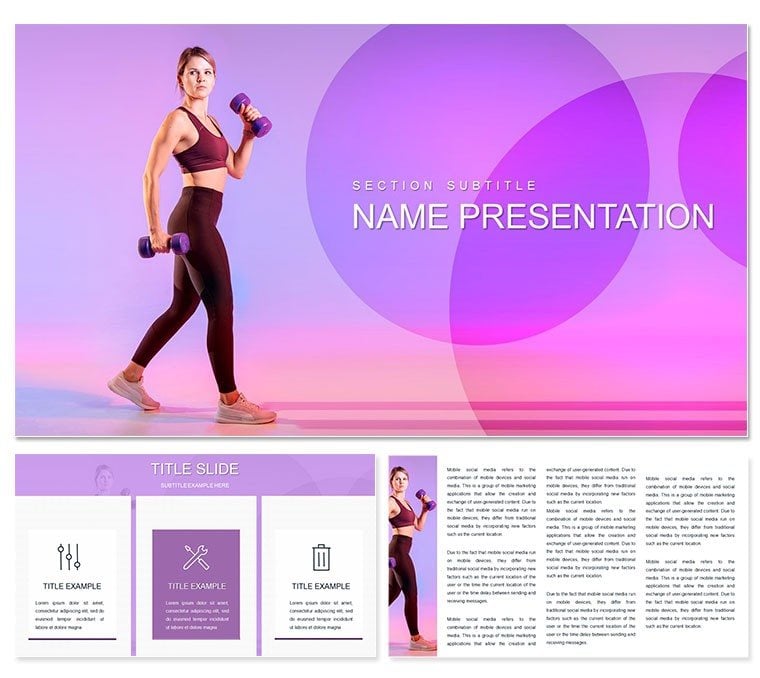 Weight Loss Fitness Exercises PowerPoint template