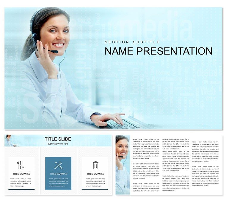 Contact Center Direct Call PowerPoint template
