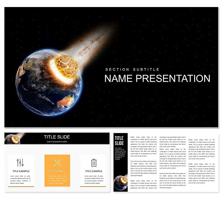 Asteroid Warning PowerPoint Template for Presentation
