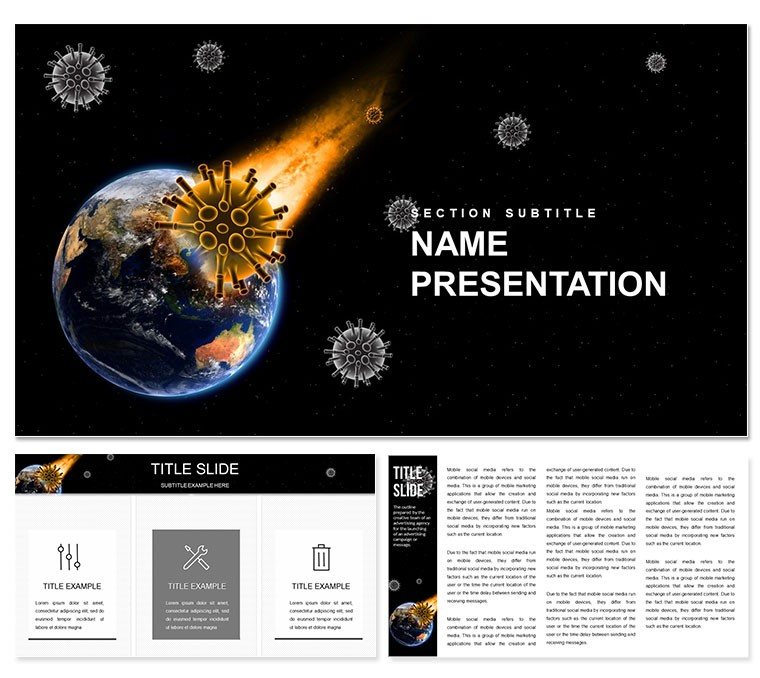 Viruses and pandemics on Earth PowerPoint template