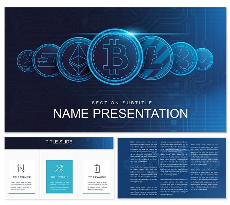 Cryptocurrency Stocks PowerPoint template