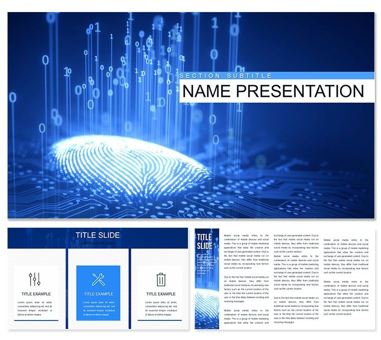 Fingerprint Security and Biometric Authentication PowerPoint template