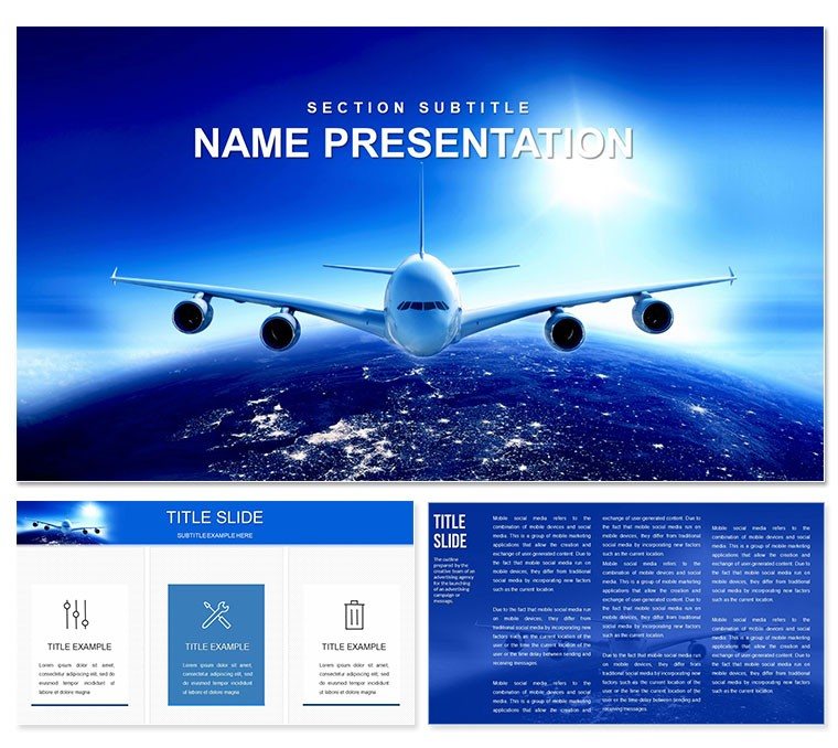 Airline Tickets Flights PowerPoint template