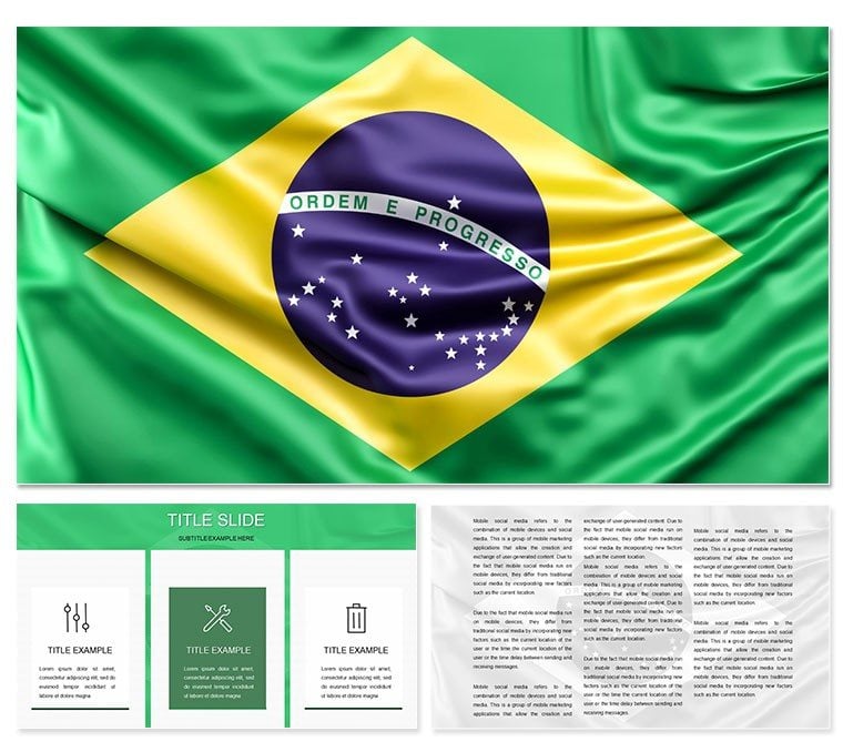 Flag of Brazil PowerPoint template
