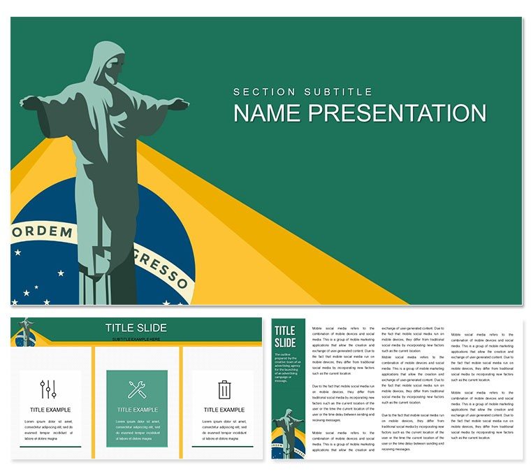 Beautiful Destinations Brazil PowerPoint template