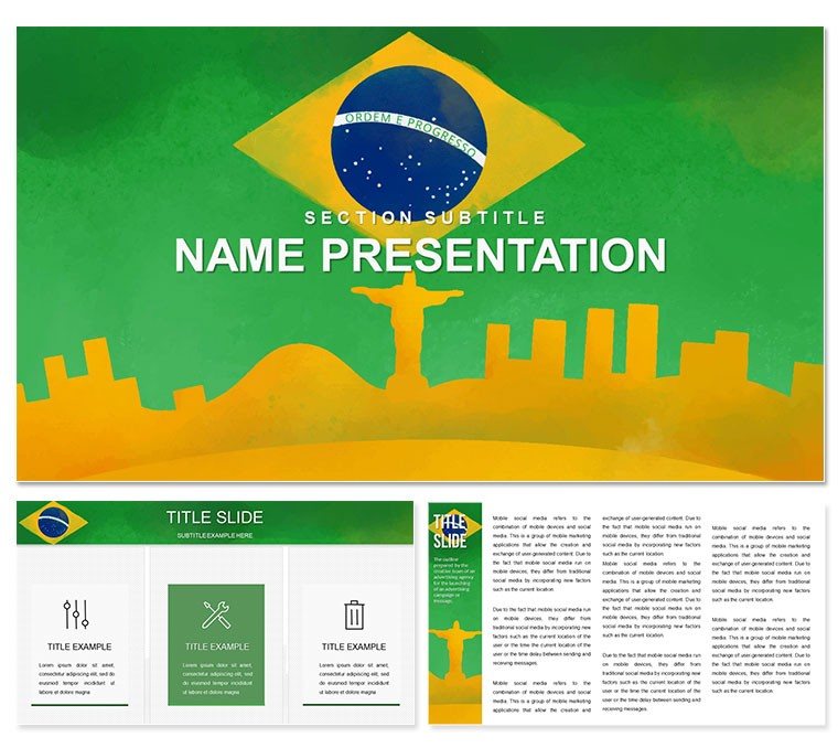 Brazil Vacation Travel Guide PowerPoint template