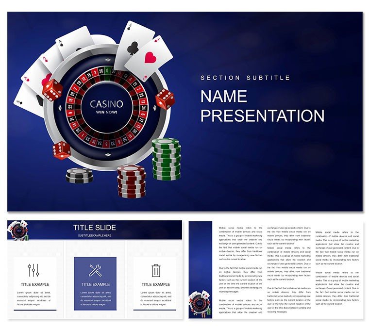 Online Casino - Slots, Blackjack, Roulette PowerPoint template