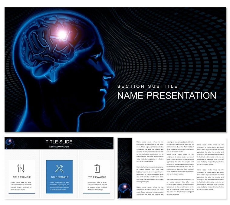 Brain Center for memory and emotion PowerPoint Template
