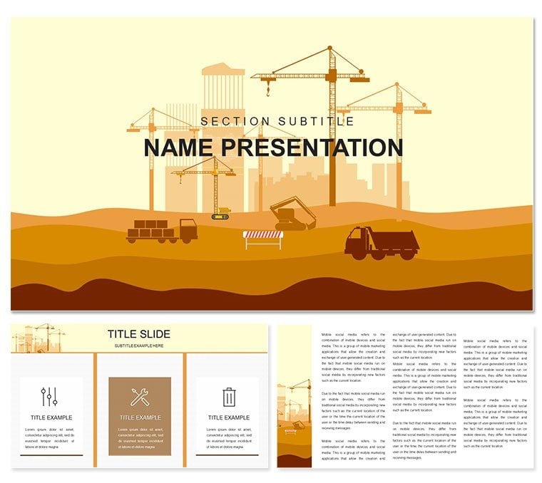 Infrastructure Construction Projects PowerPoint template
