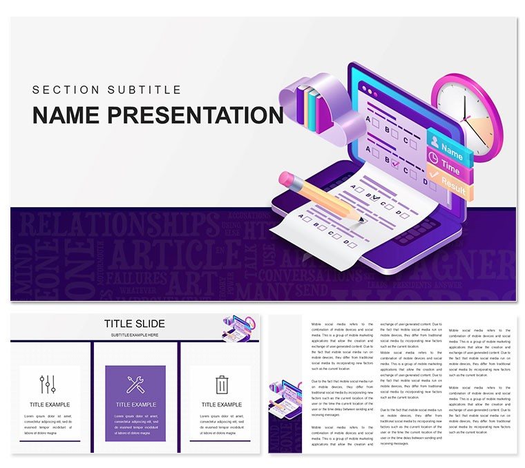 Online Courses, Distance Learning PowerPoint template