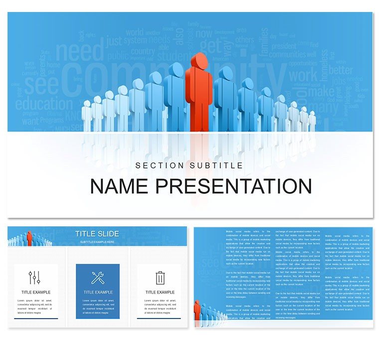Community: Leader and Society PowerPoint template