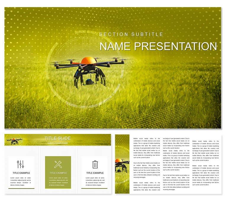 Drone with Camera PowerPoint template - Presentation