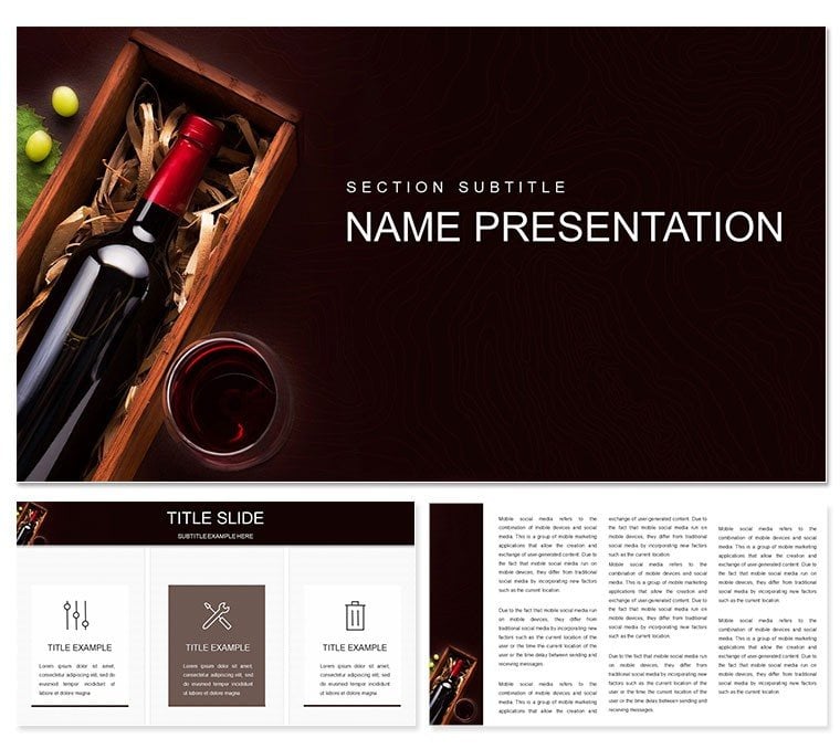 Classification and Types of wines PowerPoint template