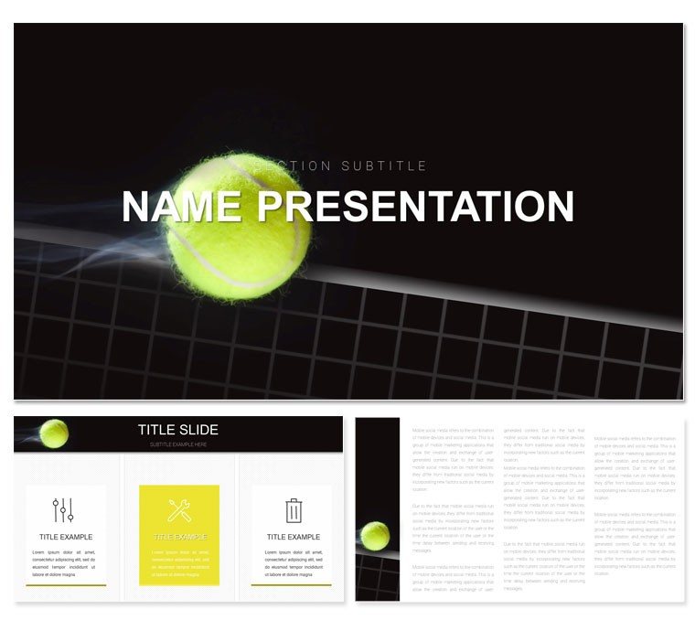 Playing tennis PowerPoint presentation template