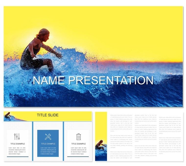 Surfing Features PowerPoint presentation template
