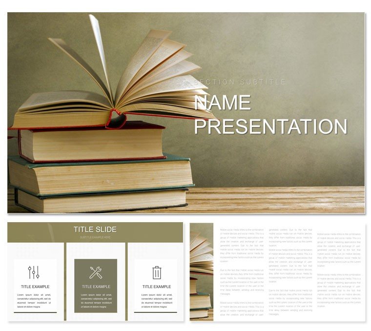 Educational books PowerPoint template