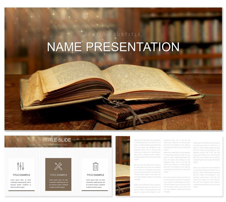 Classic books PowerPoint template for presentation
