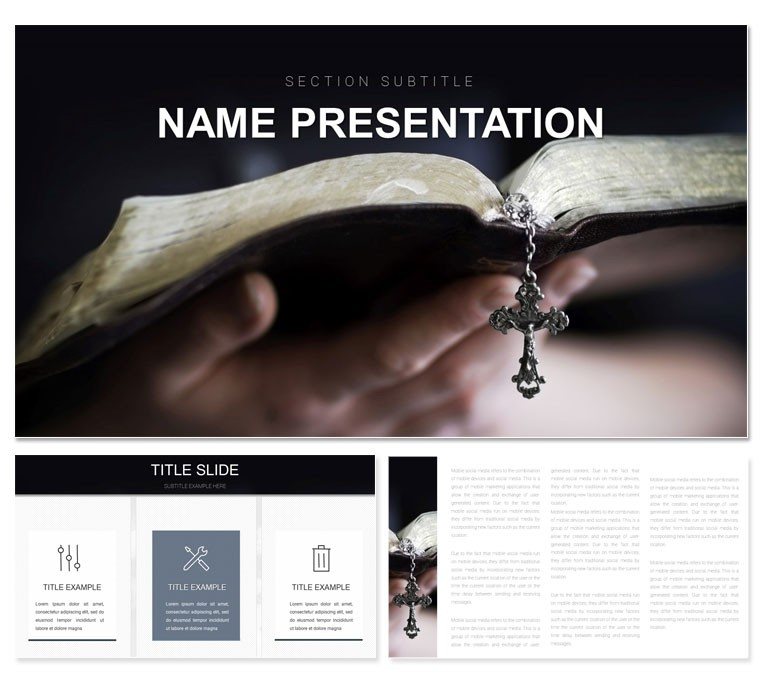 Prayer book, Bible PowerPoint template