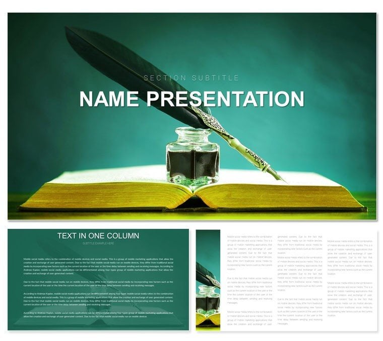 Inspiring Open Book PowerPoint template: Presentation