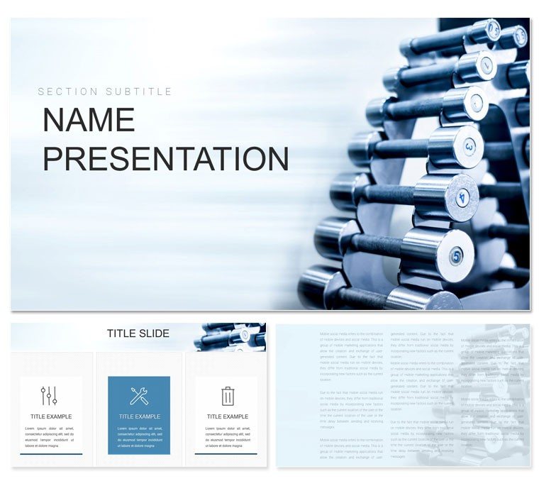 Powerblock Dumbbells PowerPoint Presentation Template - Download Now