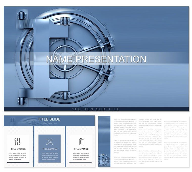 Bank Safe PowerPoint Template Presentation