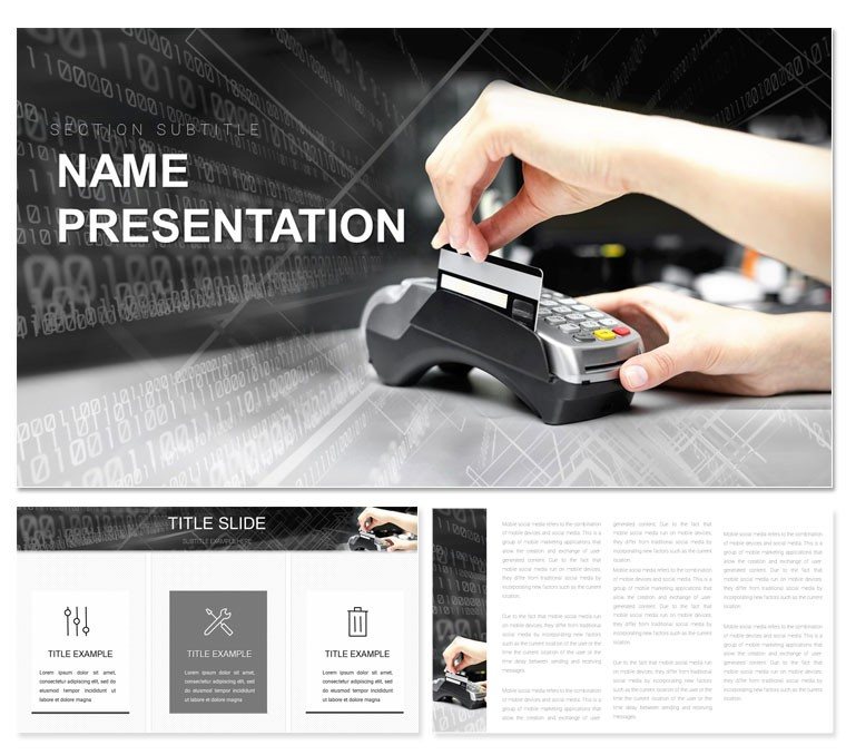 Payment terminal, credit card PowerPoint template