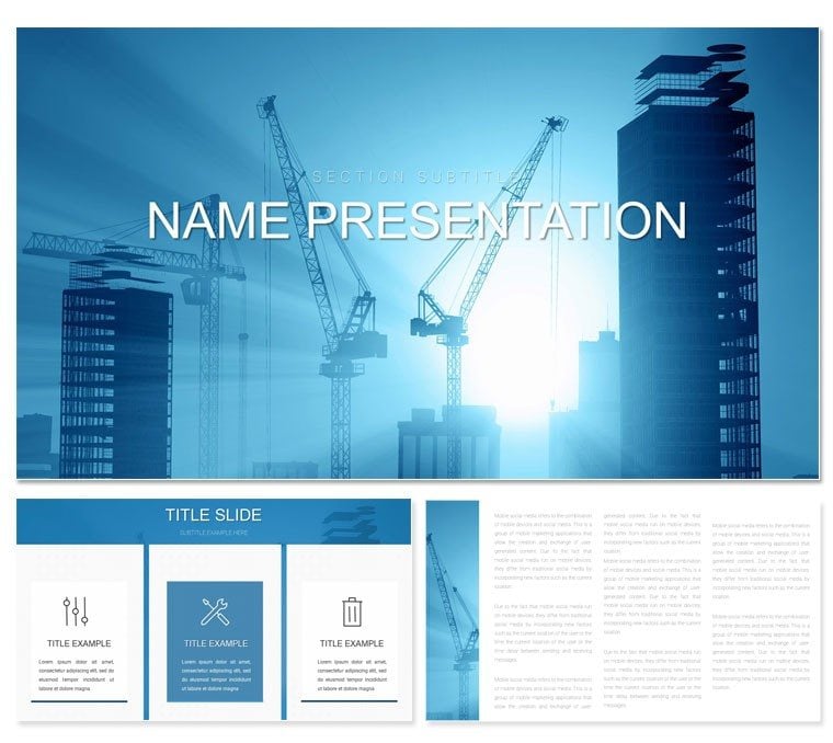 Urban Construction Buildings PowerPoint template