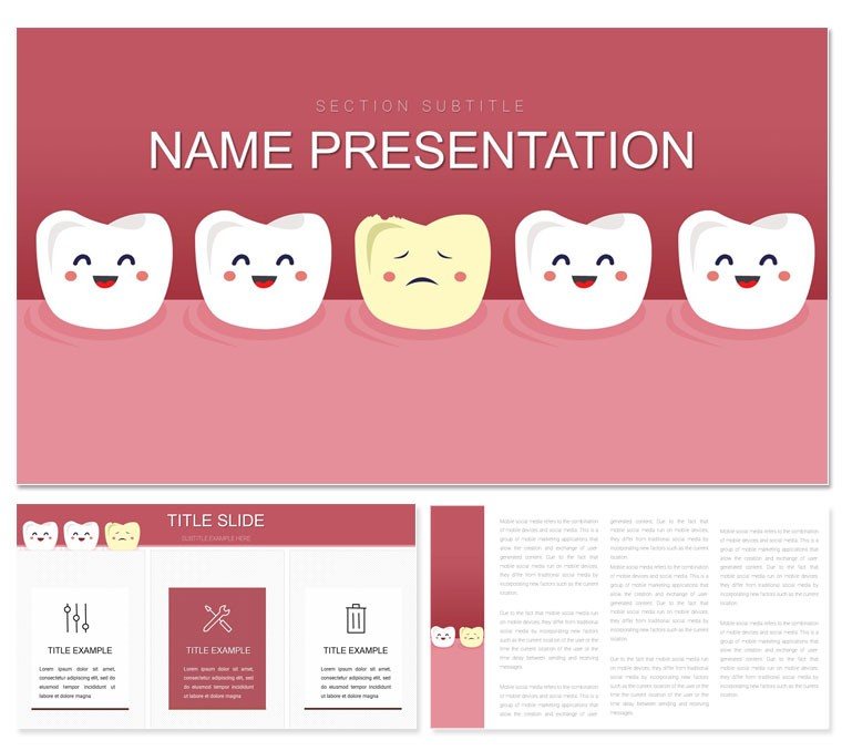 Healthy and Sick Teeth PowerPoint template presentation