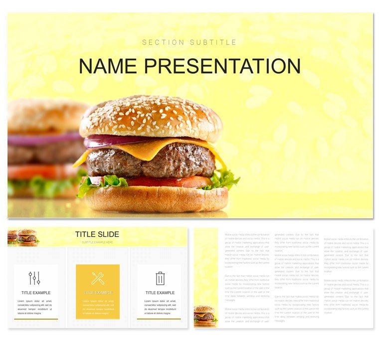 Classic Smashed Cheeseburger PowerPoint template presentation