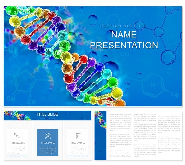 Gene therapy, universal genetic code PowerPoint template