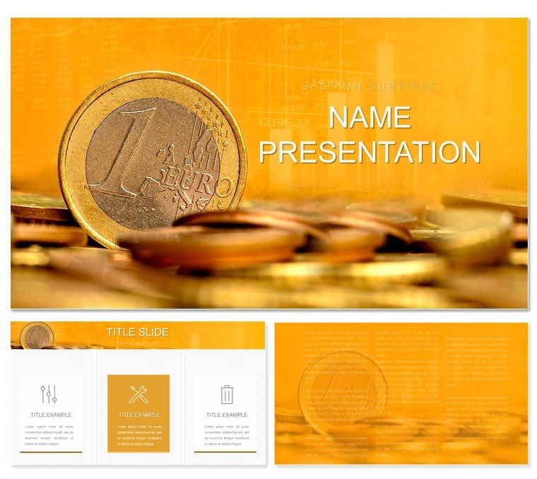 Euro, Bitcoin Gold Price, Charts PowerPoint template