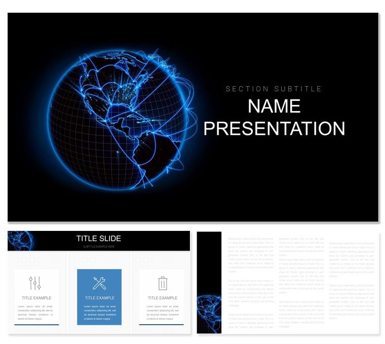 World global network PowerPoint template