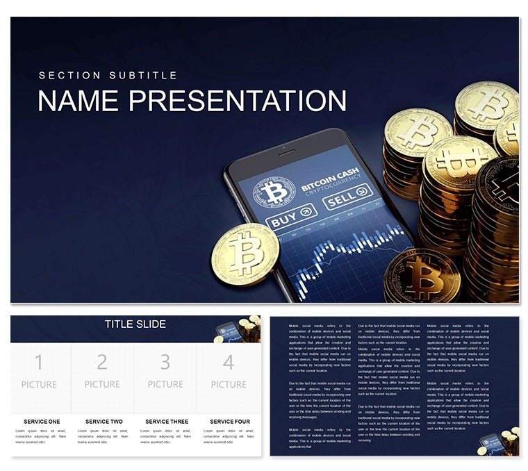 Virtual Exchange Bitcoin PowerPoint Template, PPTX Presentation