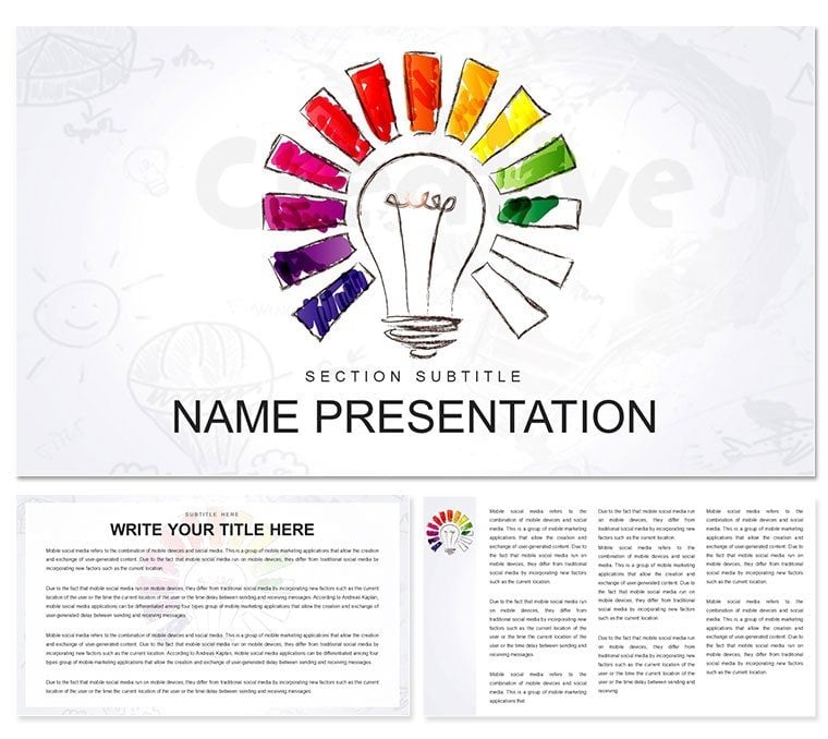 Project Creative Ideas template for PowerPoint presentation