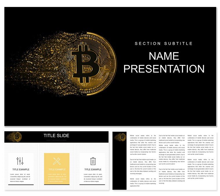 Bitcoin: Cryptocurrency Prices PowerPoint template, PPTX