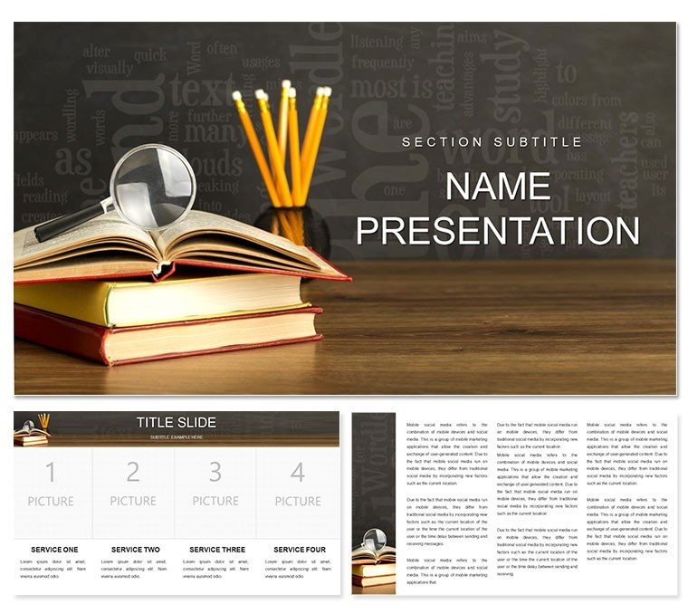 Educational Lessons template for PowerPoint presentation