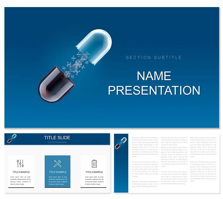 Gene Pill and Therapeutic Applications PowerPoint template, PPTX Presentation