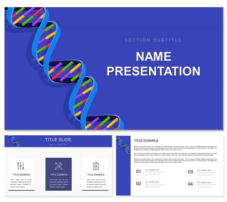 DNA, Genes and Chromosomes PowerPoint template, PPTX Presentation