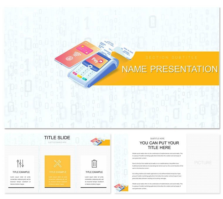 POS Terminal Online Payments, Credit Card PowerPoint template, PPTX Presentation