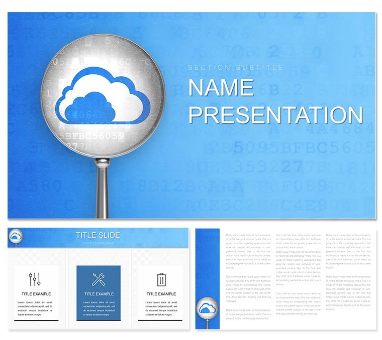 Cloud security, cyber security PowerPoint template, PPTX Presentation