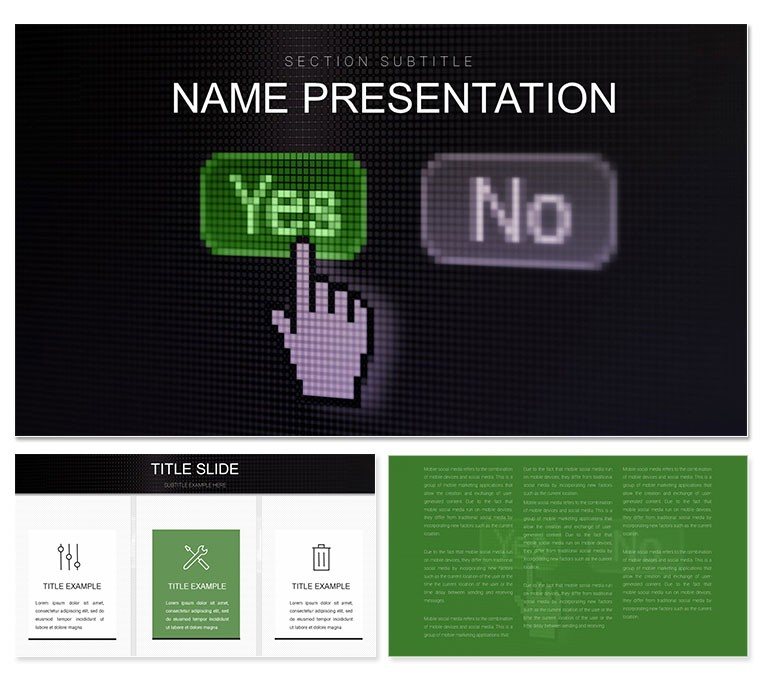 Yes and No choice PowerPoint template for presentation, PPTX