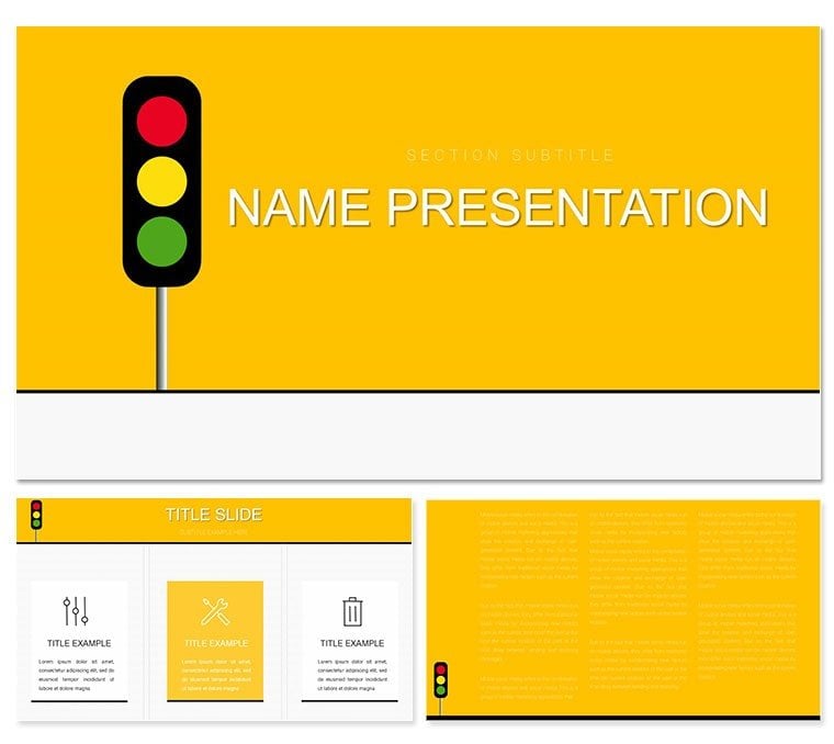 Road Rules PowerPoint template for presentation, PPTX